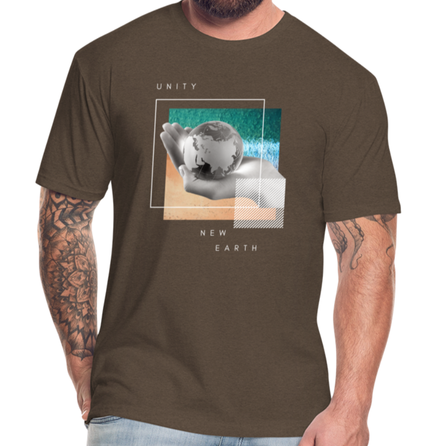 New Earth Unity Fitted T-Shirt | Mens - heather espresso