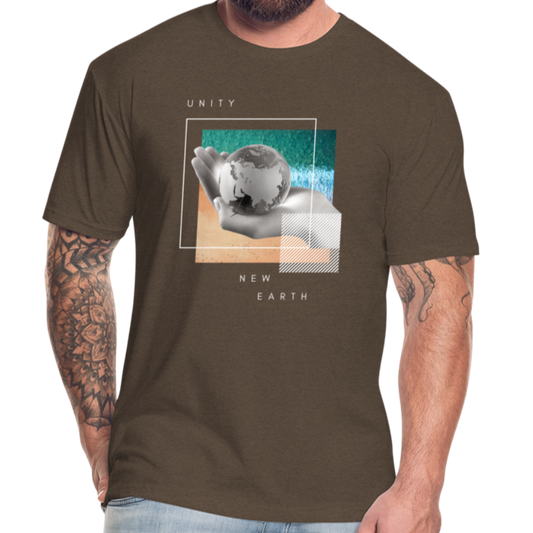 New Earth Unity Fitted T-Shirt | Mens - heather espresso