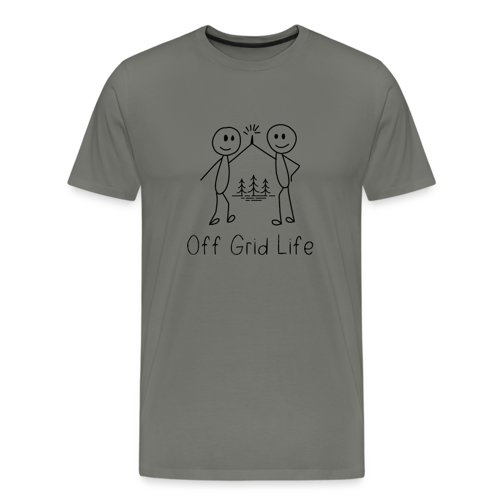 Off Grid Life Premium T-Shirt | Mens - asphalt gray