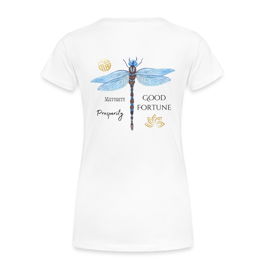 Good Fortune Dragon Fly Premium T-Shirt | Womens - white