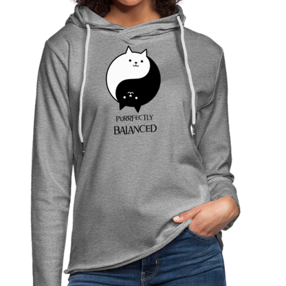Purrfectly Balanced  Lightweight Terry Hoodie | Womens - heather gray