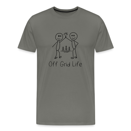 Off Grid Life Premium T-Shirt | Mens - asphalt gray