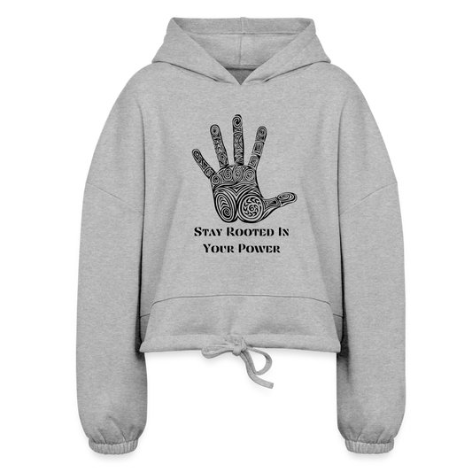 Stay Rooted Cropped Hoodie | Womens - heather gray